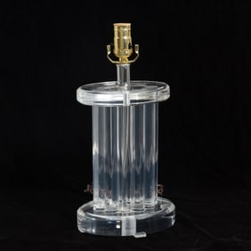 Modern Acrylic Multi-Columned Pedestal-Form Lamp
