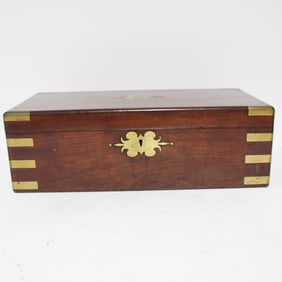 Mahogany Brass Inlaid Travel Desk