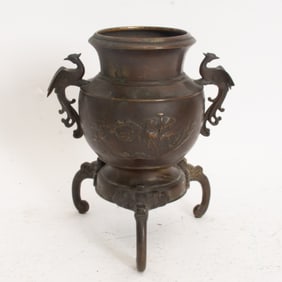 Japanese Bronze Ikebana Usubata Vase