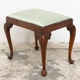 George II Upholstered Mahogany Stool