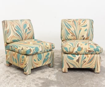 Pair of Upholstered Slipper Chairs