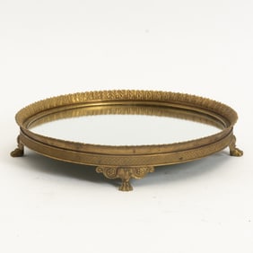 Gilt Metal Mirror Top Plateau