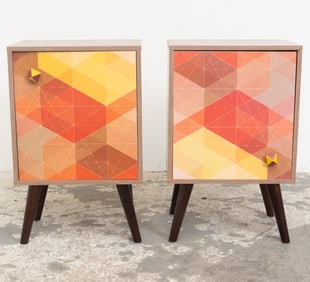 Pair of Mid Century Modern Style Bedside Cabinets