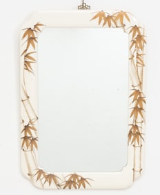 Mid Century Bamboo Decorated Mirror