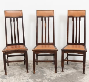 Set of Three Aesthetic Movement Style High Back Side Chairs