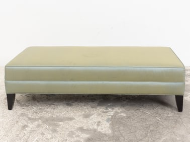 Blue Satin Upholstered Bench