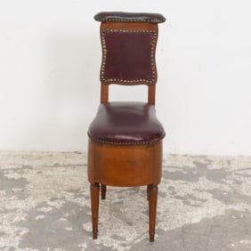 Louis XVI Style Leather Upholstered Walnut Bidet