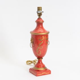 Painted Tole Urn-Form Lamp