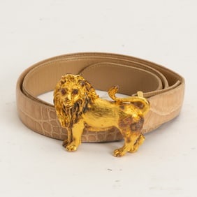 Lana Marks Ladies Alligator Leather Belt