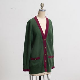 Chanel Green Cashmere Cardigan