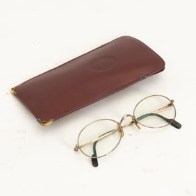 Cartier Gilt Metal Oval Eyeglasses