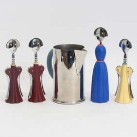 Group of Alessi Stainless Steel and Plastic Bar Articles