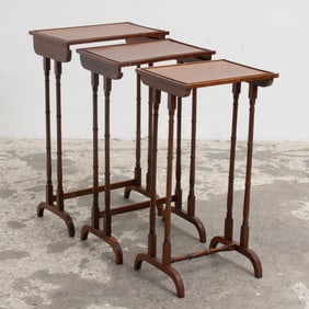 Nest of Three George III Style Mahogany Tables