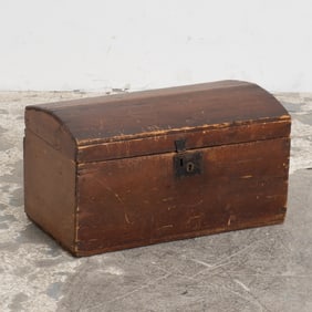 Wood Chest with Domed Lid