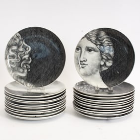Fornasetti Porcelain Adam and Eve Dinner Plates