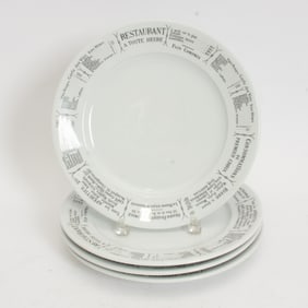 Set of Four Pillivuyt Dinner Plates