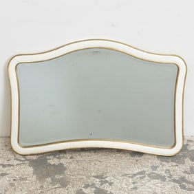White Painted and Partially Gilt Mirror