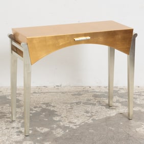 Bronze and Silver Painted Console Table