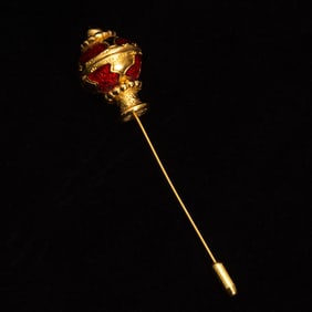 Yves Saint Laurent Gilt Metal and Enamel Hat Pin