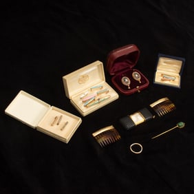 Group of Gold and Metal Jewelry and Accessories