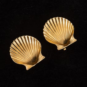 Tiffany & Co. 14KT Gold Shell Form Earrings