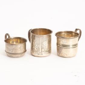 Group of Three Sterling Children's Cups