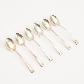 Set of Six Sterling Tea Spoons