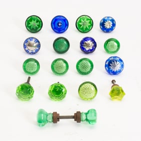 Group of Colored Glass Door Handles