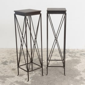 Pair of Painted Metal Plant Stands