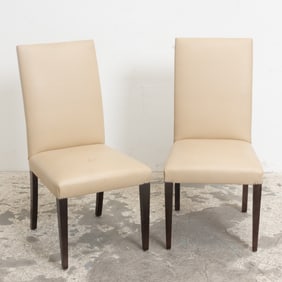 Pair of Leather Upholstered Side Chairs