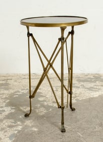 Brass Marble Top Gueridon Table