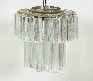 Mid Century Modern Metal and Glass Ceiling Light