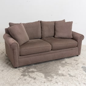 Brown Upholstered Settee