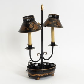 Paint Decorated Tole Bouillotte Lamp