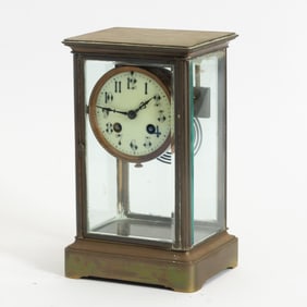 Glass and Bronze Carriage Clock