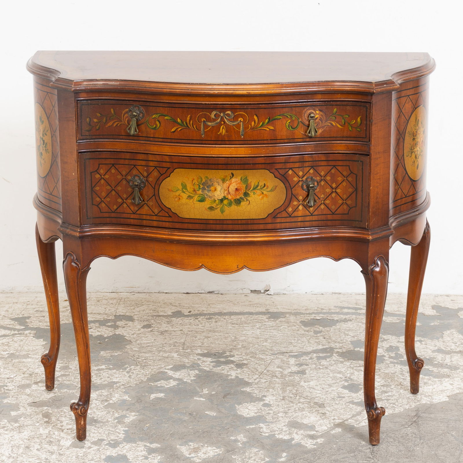 Italian Rococo Style Painted Fruitwood Commode (1 of 6)