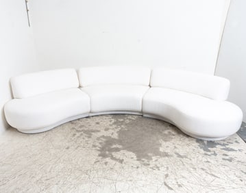 Vladimir Kagan-Style White Sofa