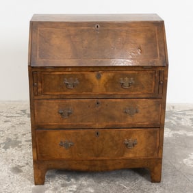 Georgian Style Burlwood Slant Top Desk