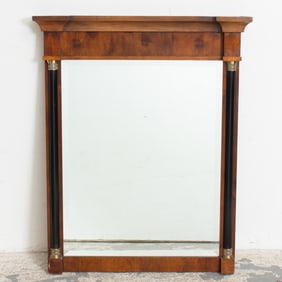 Mahogany and Ebonized Wood Frame Mirror