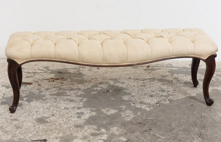 Victorian Rosewood Tufted Bench