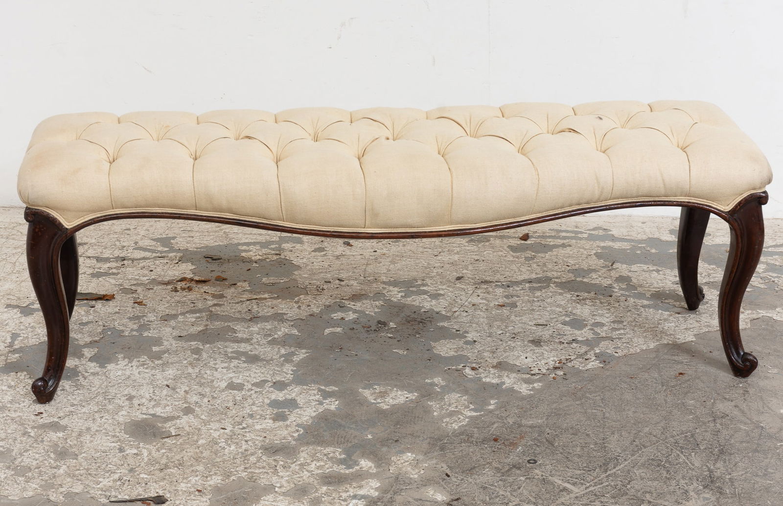 Victorian Rosewood Tufted Bench (1 of 5)