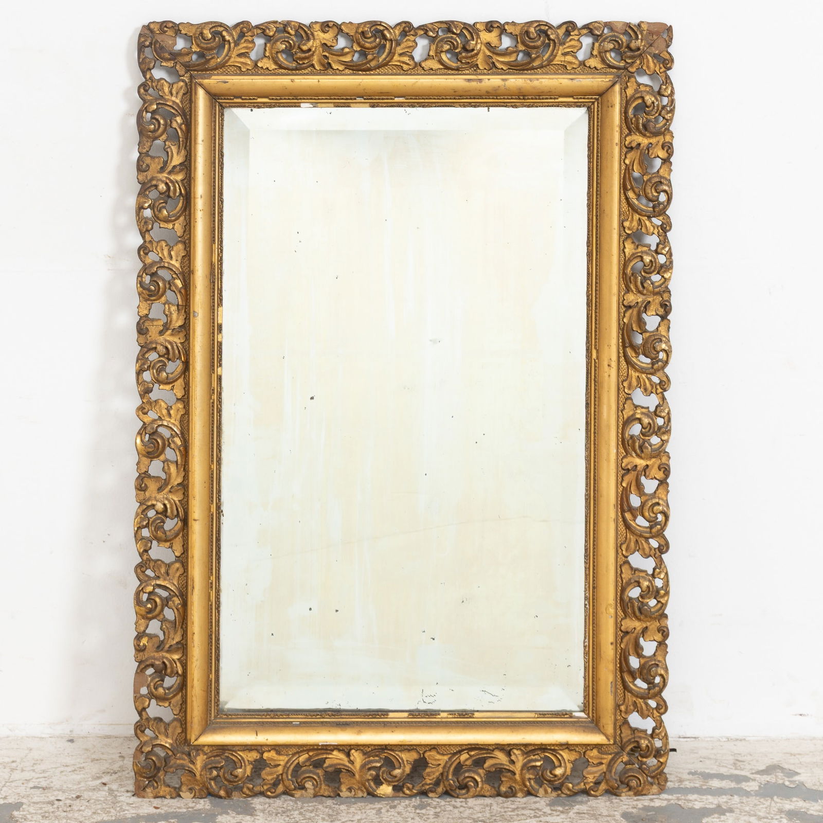 Carved Gilt Painted Wood Frame Mirror (1 of 4)