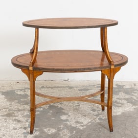 Edwardian Painted Satinwood Two-Tier Table