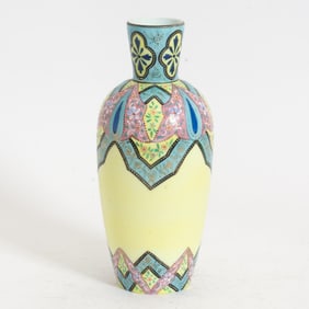 Painted Milk Glass Vase