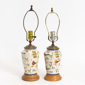 Pair of Hand Painted Ceramic Vases
