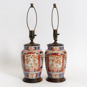 Pair of Japanese Imari Porcelain Vases