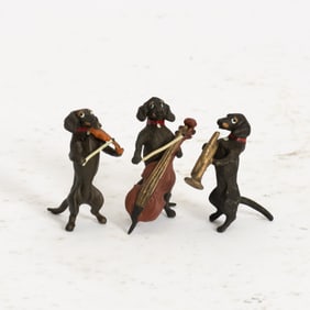 Group of Three Metal Dog Figures