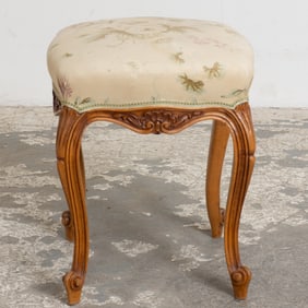 Louis XV Style Upholstered Stool
