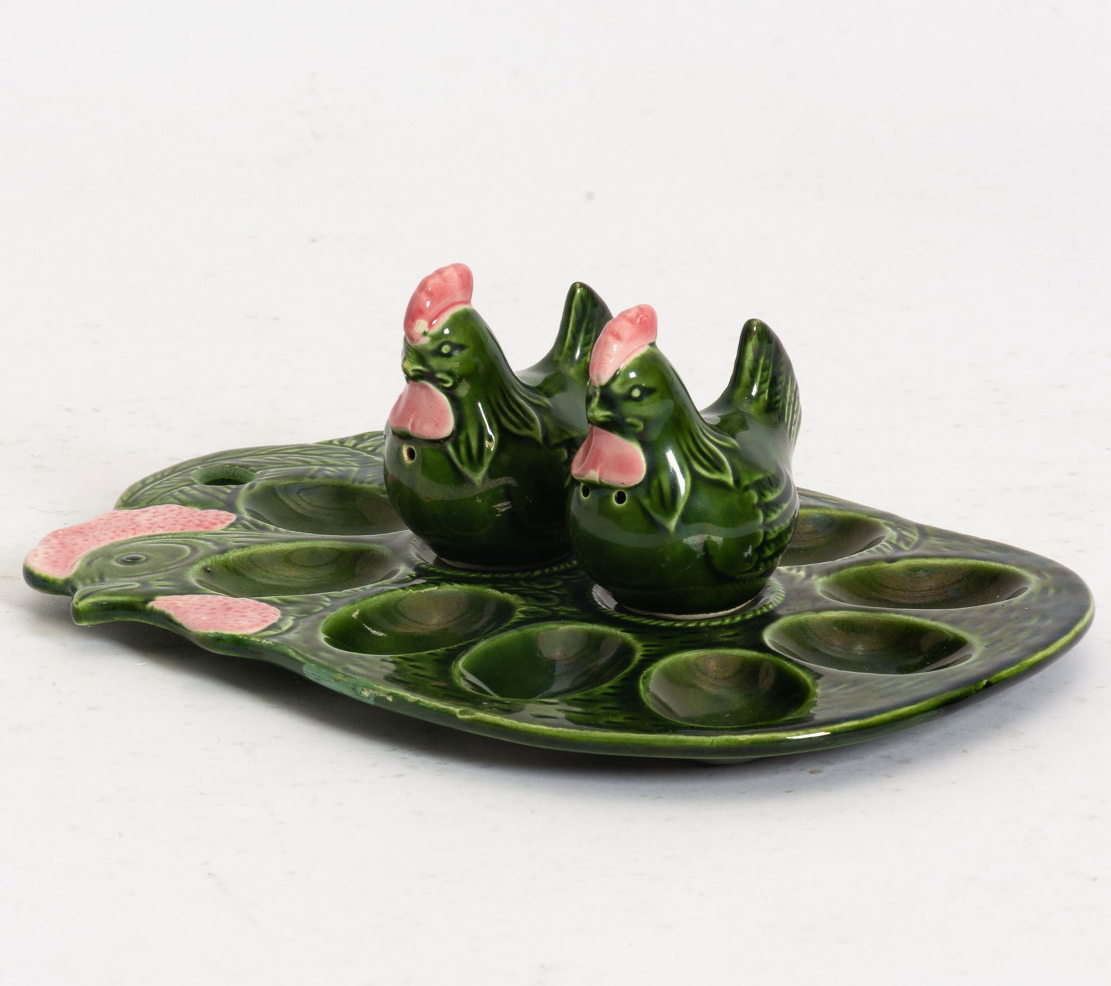 Majolica Chicken Form Deviled Egg Tray (1 of 4)