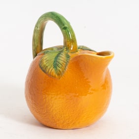 Italian Ceramic Orange Form Pitcher